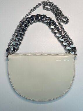 KARA Starfruit white silver Leather handle Chain Bag 2-way bag handbag